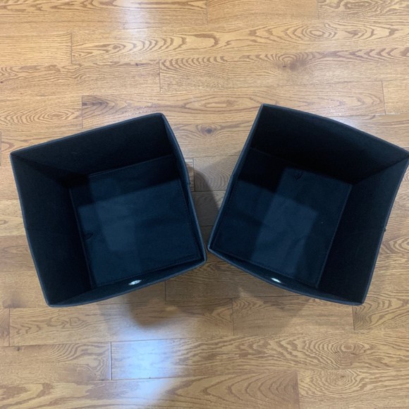 2 x 11” Fabric Bin, black checkered - Picture 2 of 5